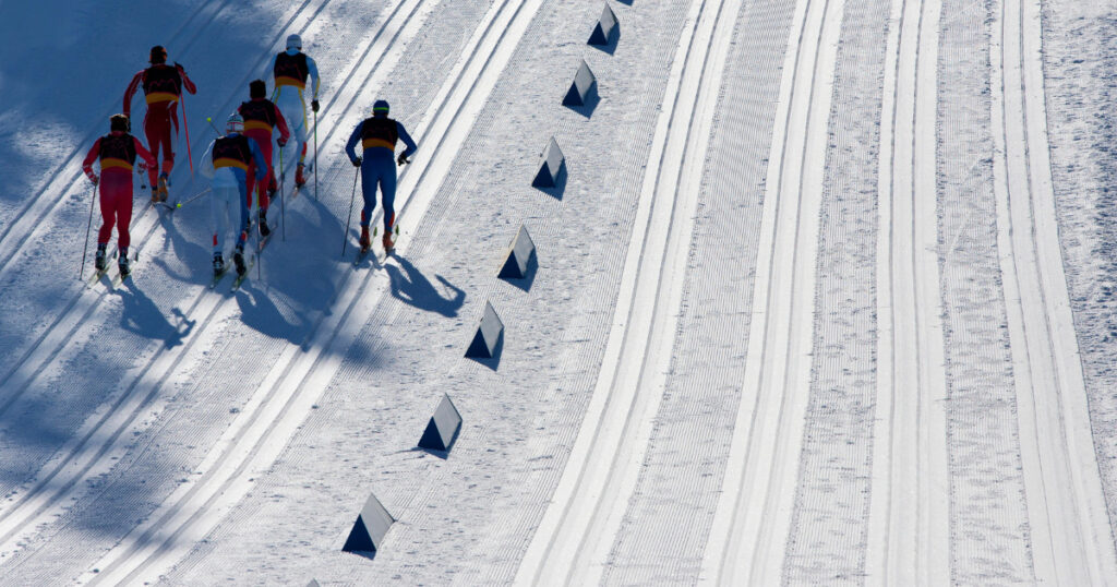 Competición de esquí de fondo en estilo clásico. 